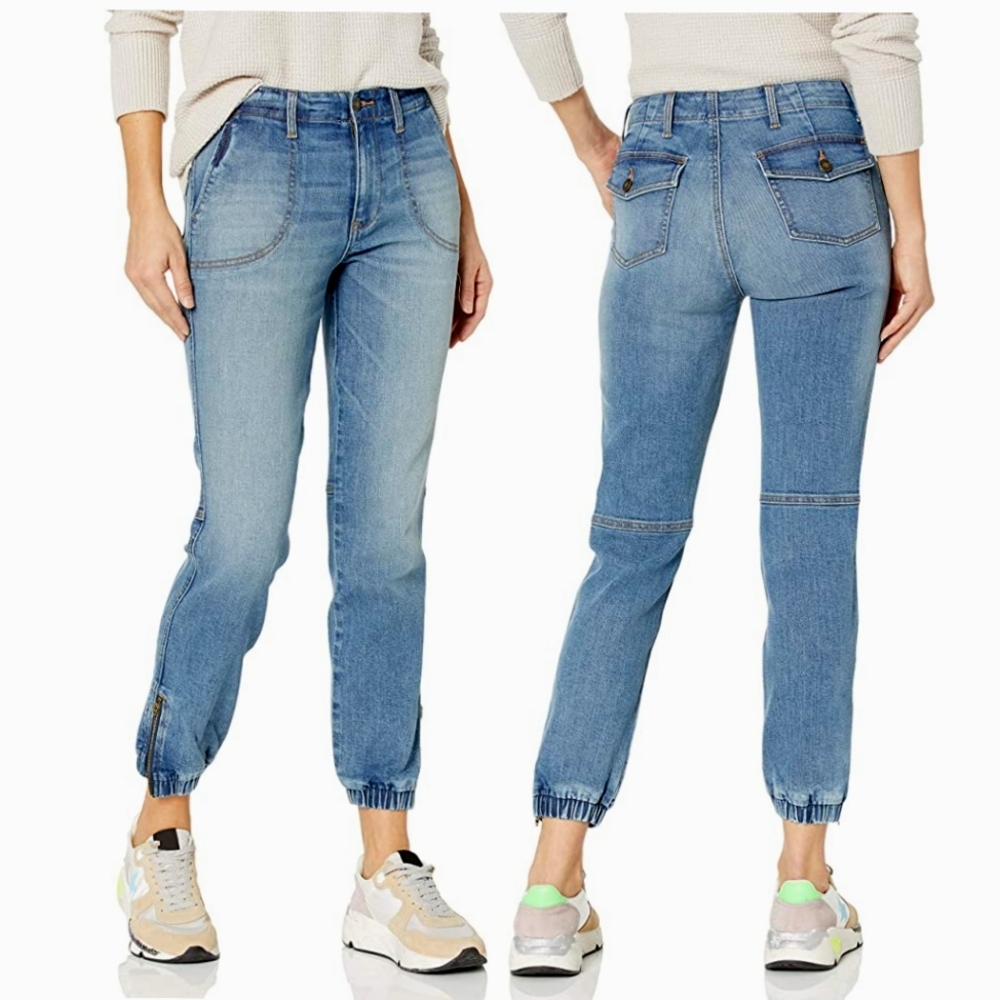Goodthreads Women's Denim Cargo, Storm Blue Wash